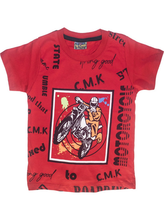 CMK Kids κοντομάνικη μπλούζα με τύπωμα Red Motorcycle