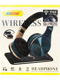 Andowl Q-HE70 Ασύρματα Bluetooth Ακουστικά On Ear Μαύρα