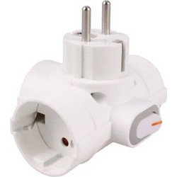Ταφ Ασφαλείας 3 Θέσεων 16A 220V με Διακόπτη ON/OFF 3680W Λευκό
