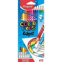 Maped Color'Peps Oops Σετ Ξυλομπογιές Με Γόμα Πολύχρωμο 12τμχ_832812