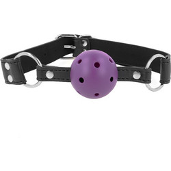Kink Breathable Ball Gag with Double Rivet Purple