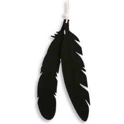 Decorative felt feathers 2pcs - black