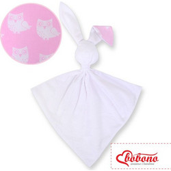 Cuddly rabbit double-sided - Owls pink