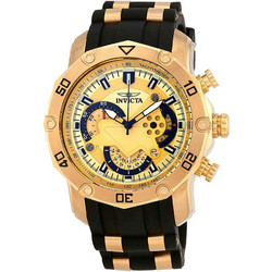 Invicta Pro Diver Ανδρικό Ρολόι Χρονογράφος με Μαύρο Μεταλλικό Μπρασελέ 23427