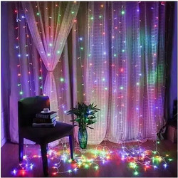 Aigostar 300 Χριστουγεννιάτικα Λαμπάκια LED σε Κουρτίνα Πολύχρωμα 3m 300LED