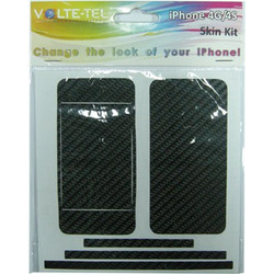SKIN KIT COVER STICKER BLACK IPHONE 4G/4S VOLTE-TEL