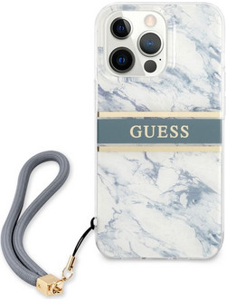 Θήκη Apple iPhone 13 Pro - Guess Marble Collection Printed Stripe - Μπλε/Λευκό