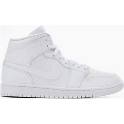 Nike Air Jordan 1 Mid Γυναικεία Sneakers Μποτάκια Λευκά DV0991-111