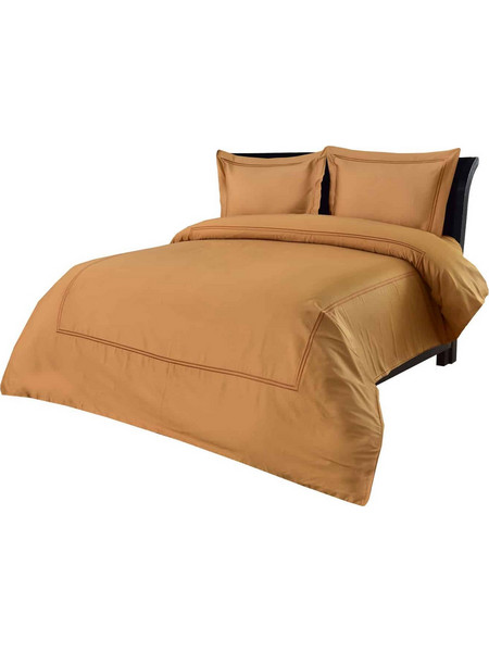 Σετ Παπλωματοθήκη Υπέρδιπλή 220x240 Satin Embroidered Classico 2-Cinammon - Anna Riska