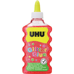 UHU GLITTER GLUE 177ML ΚΟΚΚΙΝΟ