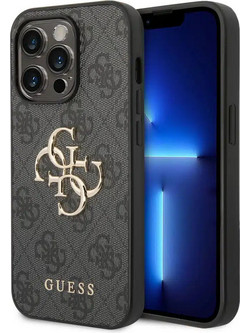 Θήκη Guess Guess iPhone 14 Pro Max Hardcase Backcover - 4G - Big Metal Logo - Γκρι (3666339066277)