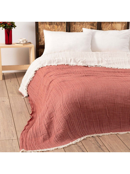 Κουβερλί Muslin Yarn Dyed 194DCH2219 Tile Red L'Εssentiel Maison Υπέρδιπλo 230x250cm 100% Βαμβάκι