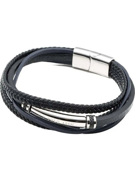 U.S. Polo Assn. Ανδρικό Βραχιόλι από Δέρμα & Ατσάλι JW9090BR