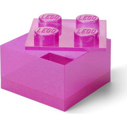 LEGO(R) ΚΟΥΤΙ ΑΠΟΘΗΚΕΥΣΗΣ ΤΕΤΡΑΓΩΝΟ ΜΕΓΑΛΟ ΡΟΖ ΜΕ GLITTER - 40090801