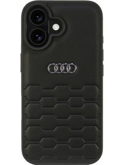 Audi Synthetic Leather iPhone 16 6.1" black/black hardcase AU-TPUPCIP16-GT/D2-BK