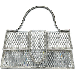 Ghetto Crystal Top Handle Γυναικεία Τσάντα Χειρός Ασημί