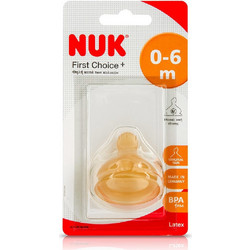 Nuk First Choice+ Θηλή Καουτσούκ για Μπιμπερό 0m+ Μεσαίας Ροής 1τμχ 10.701.247