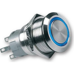 Διακόπτης Αφής Dimmer Inox Με Led Μπλε 12-24VDC 7A Megaled