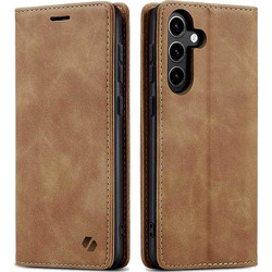 Θήκη Samsung Galaxy S25 Spacecase Wallet Πορτοφόλι - Light Brown (5905719114626)