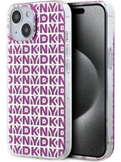 DKNY TPU Repeat Pattern Case Θήκη Σιλικόνης για iPhone 15 Φούξια