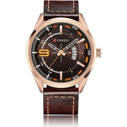 Curren Ανδρικό Ρολόι με Καφέ Δερμάτινο Λουράκι 8295 Brown