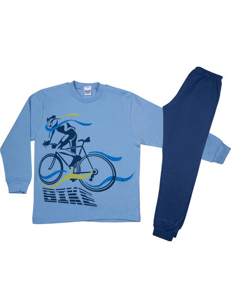 Pretty Baby Bike Παιδική Πιτζάμα Βαμβακερή Χειμωνιάτικη Μπλε 63977-063