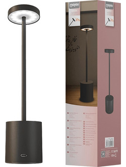 MAYOU ΦΩΤΙΣΤΙΚΟ ΓΡΑΦΕΙΟΥ ΑΦΗΣ LED 3000/4500/6000K/100LM/24 1500mAh ΜΑΥΡΟ