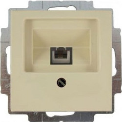 Basic 55 μηχανισμός πρίζας τηλεφώνου RJ45 μονή ιβουάρ