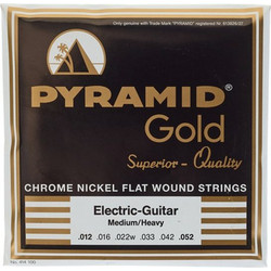 Pyramid Gold Flat Wound Σετ 6 Χορδές Ηλεκτρικής Κιθάρας Nickel Plated Steel 12-52" Medium Tension
