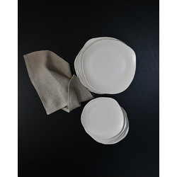 Πιάτα Native Dinner Set Of 8 Κεραμικό Άσπρο Birch L20/ W20/ H2 cm, L25/ W25/ H2,5 CM 101 COPENHAGEN