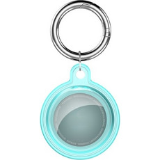 Θήκη σιλικόνης για AirTag Crystal Clear Shockproof με μπρελόκ Blue