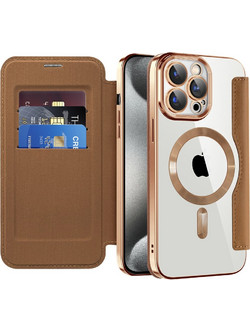 Techsuit - Smartmag Book Case - Iphone 15 Pro - Brown