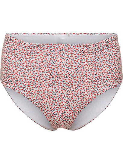 Only Lella Ψηλόμεσο Bikini Slip Floral Κόκκινο 15252496