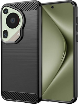 Techsuit Carbon Silicone Back Cover Black (Huawei Pura 70 Ultra)