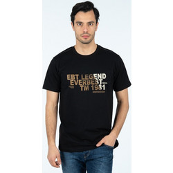 EVERBEST T-Shirt Λαιμόκοψη Με Στάμπα 222815Α ΜΑΥΡΟ ΜΑΥΡΟ