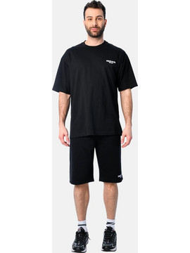 Ανδρικό Σετ με T-Shirt Μπλούζα Μακό Και Βερμούδα 2Τμχ -Μαύρο- 2531902