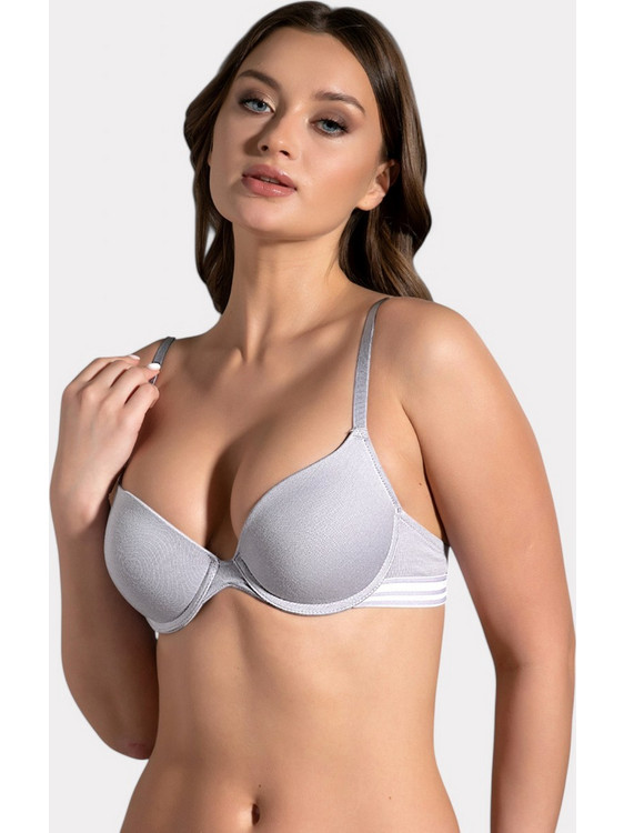 New Bra Lingerie Σουτιέν με Ελαφριά Ενίσχυση Γκρι NB5116-1