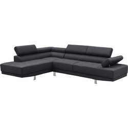 Woodwell Sector Γωνιακός Καναπές Δεξιά Γωνία Μαύρος 265x191x82cm Ε989,7R