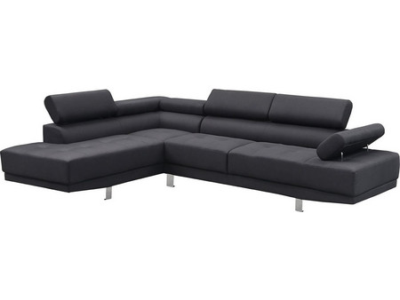 Woodwell Sector Γωνιακός Καναπές Δεξιά Γωνία Μαύρος 265x191x82cm Ε989,7R