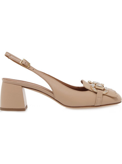 Geox Martina Slingback Γόβες Δερμάτινες Μπεζ L6002-FONDOTINTA NAPPA U494B0023584