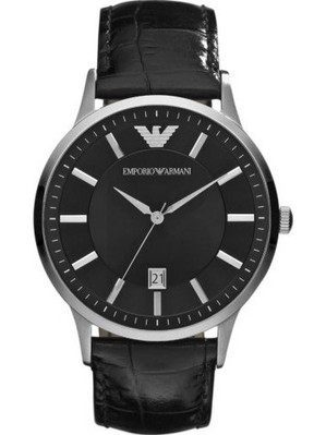 Emporio Armani Ανδρικό Ρολόι με Μαύρο Δερμάτινο Λουράκι AR2411