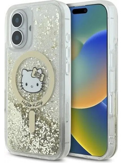 Hello Kitty Liquid Glitter Fever MagSafe iPhone 16 Case - Gold - (Hel000146-0)