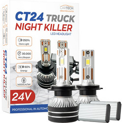 CARTECH ΖΕΥΓΟΣ ΛΑΜΠΕΣ LED CT24 H7 140W V-TRUCK 24V NIGHT KILLER