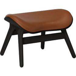 Σκαμπό ACP Ottoman Umage Leather 5105C5573-10 63x50x43cm Black Oak Cognac