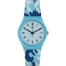Swatch Camoublue Ανδρικό Ρολόι με Μπλε Καουτσούκ Λουράκι GS402