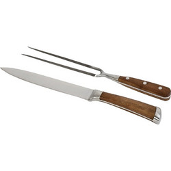 Μαχαιρι-Πιρουνα Steak Walnut Wood-Ss Set2 20Cm