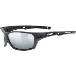 Uvex Sportstyle 232 S53.3.002.2250 Αθλητικά Γυαλιά Ηλίου Ορθογώνια Κοκάλινα Μαύρα με Μαύρο Καθρέπτη Φακό