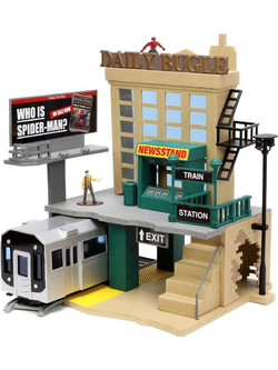 Jada Marvel Spider-Man NYC Deluxe Nano Scene Daily Bugle Σετ Φιγούρες Δράσης για 5+ Ετών