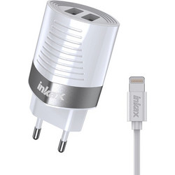 INKAX Lightning Cable & 2x USB Wall Adapter White CD-79