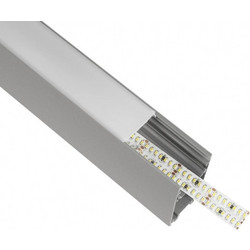 GLOBOSTAR ALP-LINEAR LUMILINE 61765-3M Επιφανειακό / Κρεμαστό / Επιτοίχιο Προφίλ Αλουμινίου με Λευκό Γαλακτερό Πατητό Κάλυμμα για Ταινίες LED IP20 - Γκρι Ανθρακί Ματ - Μ300 x Π3.5 x Υ7cm